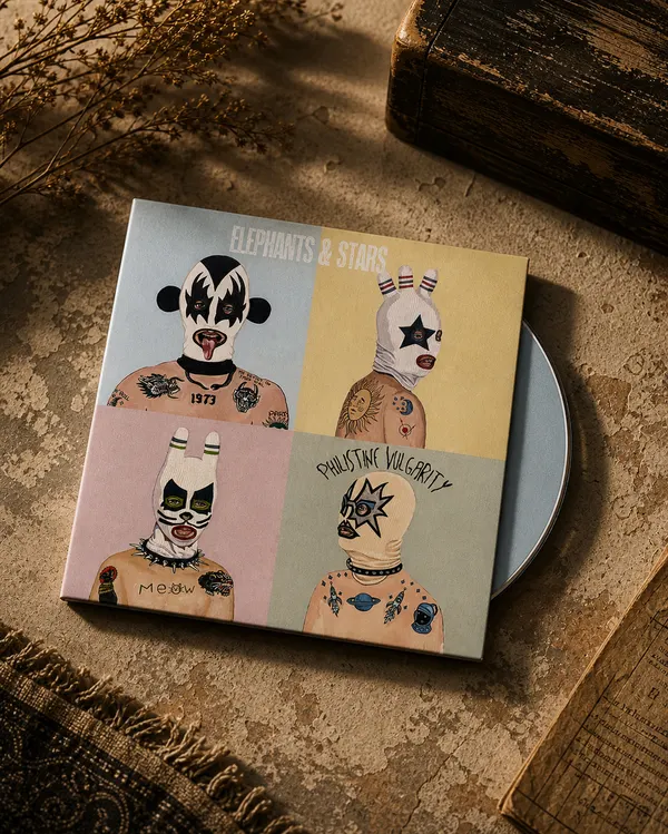 Philistine Vulgarity, the brand new unreleased album from Elephants and Stars, signed CD